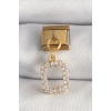 316L Çelik Gold Renk Sallantı Kare Zirkon Taşlı Nomination Charm