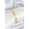 316L Çelik Gold Renk Simli Model Ajda 65 mm Kadın Bileklik