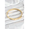 316L Çelik Gold Renk Zirkon Taşlı 65 mm Kadın Kelepçe Bileklik