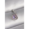 316L Çelik Gümüş Renk Mor Mineli Kalp Zirkon Taş Detay Tragus Piercing