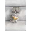 316L Çelik Gümüş Renk Sallantı Aslan Model Nomination Charm