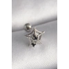 316L Çelik Gümüş Renk Siyah Zirkon Taş Detay Örümcek Ağ Model Tragus Piercing