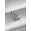 316L Çelik Gümüş Renk Üçgen Zirkon Taşlı Tragus Piercing