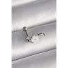 316L Çelik Gümüş Renk Zirkon Taş Detay Beyaz Çiçek Model Tragus Piercing