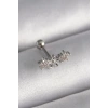 316L Çelik Gümüş Renk Zirkon Taşlı Çiçek Tragus Piercing