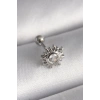 316L Çelik Gümüş Renk Zirkon Taşlı Güneş Tragus Piercing