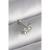 316L Çelik Gümüş Renk Zirkon Taşlı Kelebek Tragus Piercing