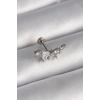 316L Çelik Gümüş Renk Zirkon Taşlı Tragus Piercing