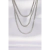 316L Çelik İtalyan Zincir Gümüş Renk Çoklu Kolye