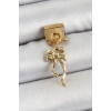 316L Çelik Sallantılı Uzun Fiyonk Model Gold Renk Nomination Charm