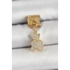 316L Çelik Sallantılı Zirkon Taşlı Ayıcık Model Gold Renk Nomination Charm