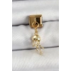 316L Çelik Sallantılı Zirkon Taşlı Deniz Anası Model Gold Renk Nomination Charm