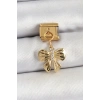 316L Çelik Sallantılı Zirkon Taşlı Fiyonk Model Gold Renk Nomination Charm