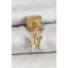 316L Çelik Sallantılı Zirkon Taşlı Kelebek Model Gold Renk Nomination Charm