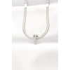 316L Çelik T Harfli Silver Renk İtalyan Zincirli Kolye