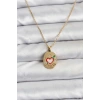 316L Çelik Zincir Gold Renk Kalp Figürlü Kadın Kolye