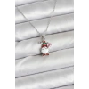 316L Çelik Zincir Gümüş Renk Yılbaşı Teması Kadın Kolye