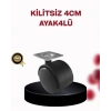 4 cm Döner Ayak Kilitsiz 4 Adet Mobilya ve Sehpa Ayağı
