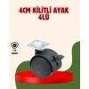 4 cm Kilitli Döner Ayak 4 Adet Sehpa ve Mobilya Ayağı