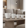 4’lü 3D Beyaz Ayaklı Saksı Seti Modern Minimal Dekoratif Vazo