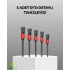 5 Parça Detay Temizlik Fırçası Seti Jant Motor Havalandırma İç Dış Temizlik