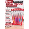 6 Adet Metal Uçlu Tırnak Törpüsü Blister Ambalajlı Profesyonel Manikür Törpüsü Seti