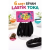 6 Adet Siyah Lastik Toka Kalın Saç Lastiği Dayanıklı Esnek Saç Toplama Tokası Kadın ve Kız Çocuk Saç Aksesuarı