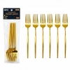 6 Parça Yemek Çatalı Seti - Gold Renk - Paslanmaz Çelik