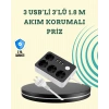 7 Cihazı Aynı Anda Destekleyen 3 USB Portlu 4’lü Priz
