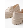 745-773 Bej Günlük Yüksek Tabanlı Loafer Ayakkabı