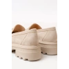 746-759 Bej Süet Günlük Yüksek Tabanlı Loafer Ayakkabı