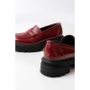 746-759 Bordo Rugan Günlük Yüksek Tabanlı Loafer Ayakkabı