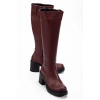 767-3013 Bordo Fermuarlı Günlük Kadın Çizme