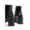 767-3020 Siyah Fermuarlı Kalın Topuklu Günlük Kadın Bot