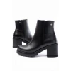 767-3020 Siyah Fermuarlı Kalın Topuklu Günlük Kadın Bot