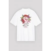 8 Mart Dünya Kadınlar Günü Baskılı Oversize Bisiklet Yaka T-shirt - Beyaz
