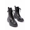 812-2121 Siyah Cilt Bağcıklı Fermuarlı Günlük Kadın Bot