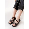 841-841 Siyah Lastikli Günlük Kadın Sandalet