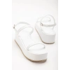 861-1027 Beyaz Dolgu Topuk Kadın Sandalet