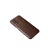 A54 4G Kılıf Auto Focus Karbon Kapak - Kahverengi