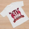 Ağustos Zafer Bayramı Atatürk Baskılı Kısa Kollu Bisiklet Yaka T-shirt - Beyaz