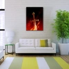 Alevli Kılıç Siyah Kırmızı Tonlarda Kanvas Tablo 50 x 70