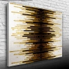 Altın Rengi, Siyah ve Beyaz Çizgili Desen Kanvas Tablo 50 x 70