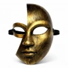 Antik Efektli Altın Yarım Yüz Plastik Parti Maskesi
