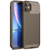 Apple iPhone 11 Kılıf Auto Focus Karbon Kapak - Kahverengi