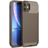 Apple iPhone 11 Kılıf Auto Focus Karbon Kapak - Kahverengi