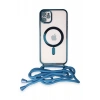 Apple iPhone 11 Kılıf Divo Lazer Askılı Magsafe Kapak - Sierra Blue