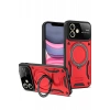 Apple iPhone 11 Kılıf Joy Lens Standlı Kapak - Kırmızı