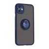 Apple iPhone 11 Kılıf Montreal Yüzüklü Silikon Kapak - Lacivert