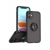 Apple iPhone 11 Kılıf Montreal Yüzüklü Silikon Kapak - Siyah
